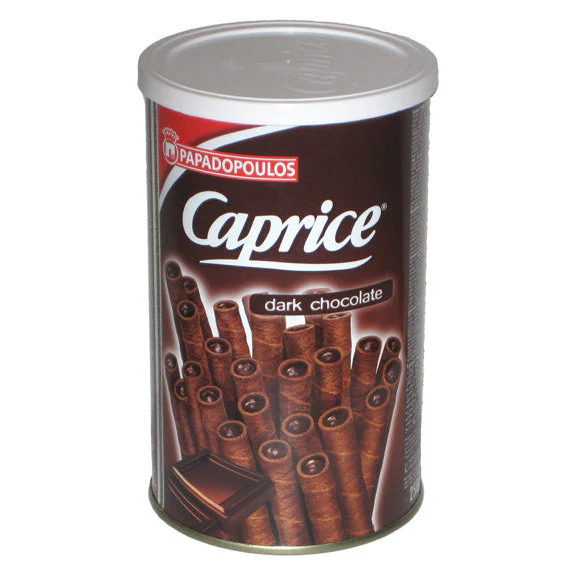 Dark Chocolate Cream Filled Wafers - Caprice - 250 gr can