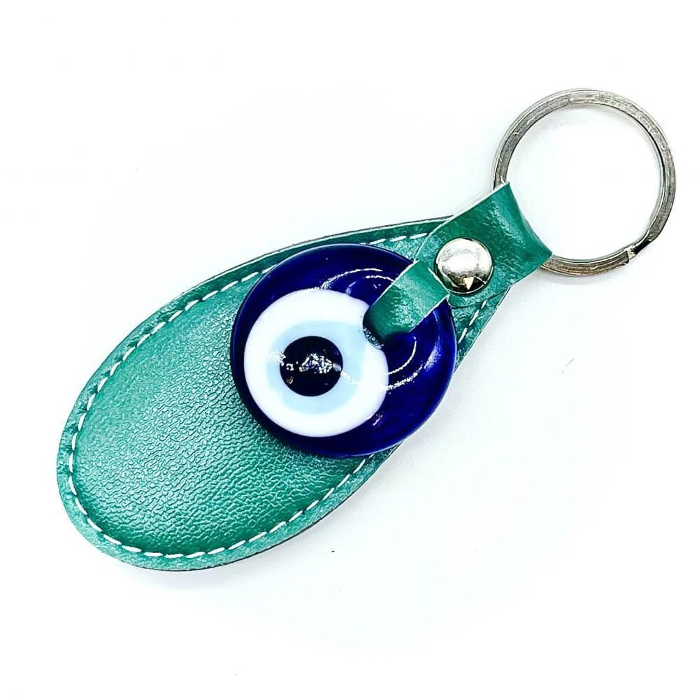 Evil Eye Leather Keychain - Various Colors - 1 pc - Image 2