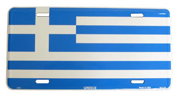 Greek Flag License Plate - 1 pc