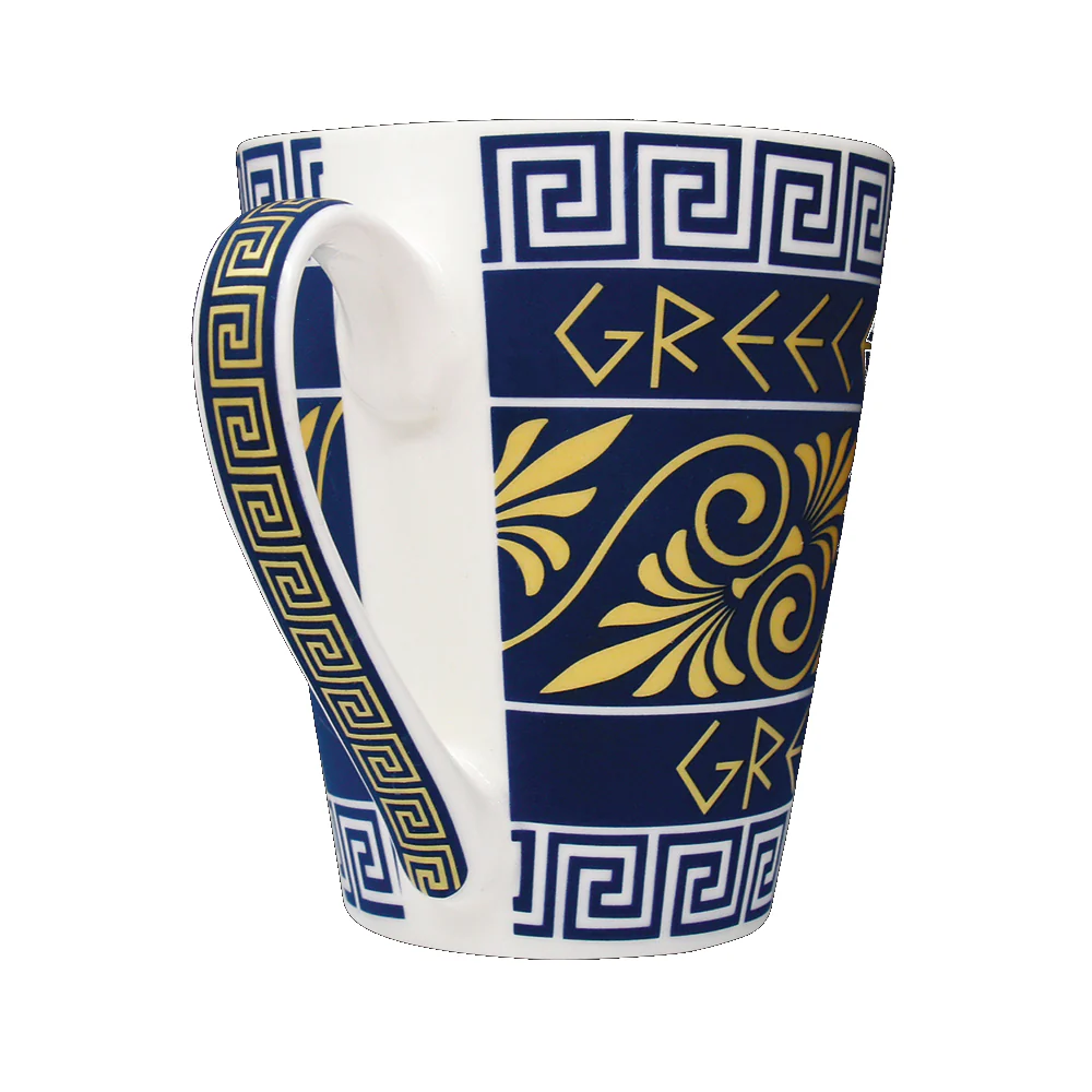 Tall Porcelain Coffee/Tea Cup - Greece - Blue - 1 Cup - Image 2