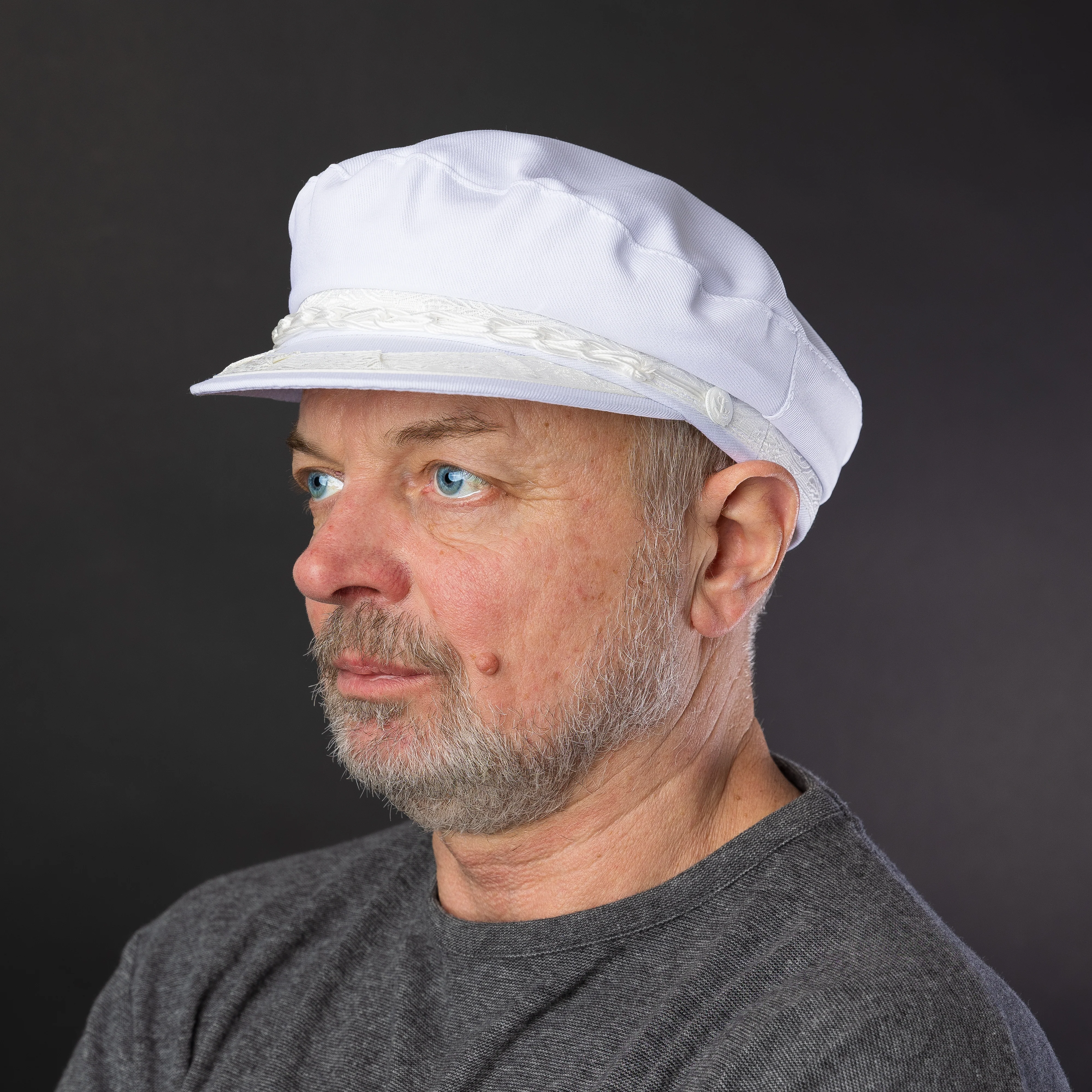 Authentic Greek Fisherman's Cap - Cotton - White - Image 3