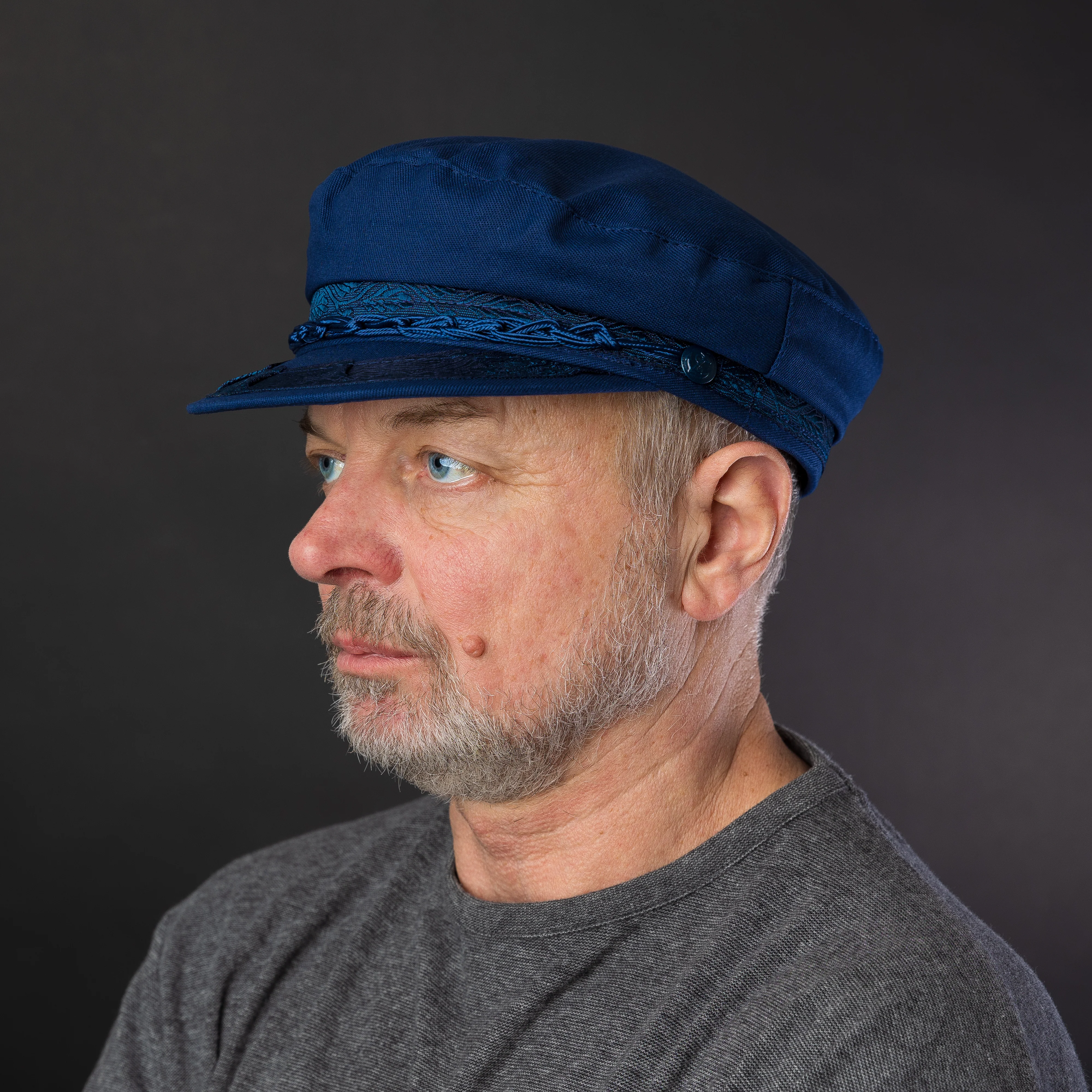 Authentic Greek Fisherman's Cap - Cotton - Navy - Image 3