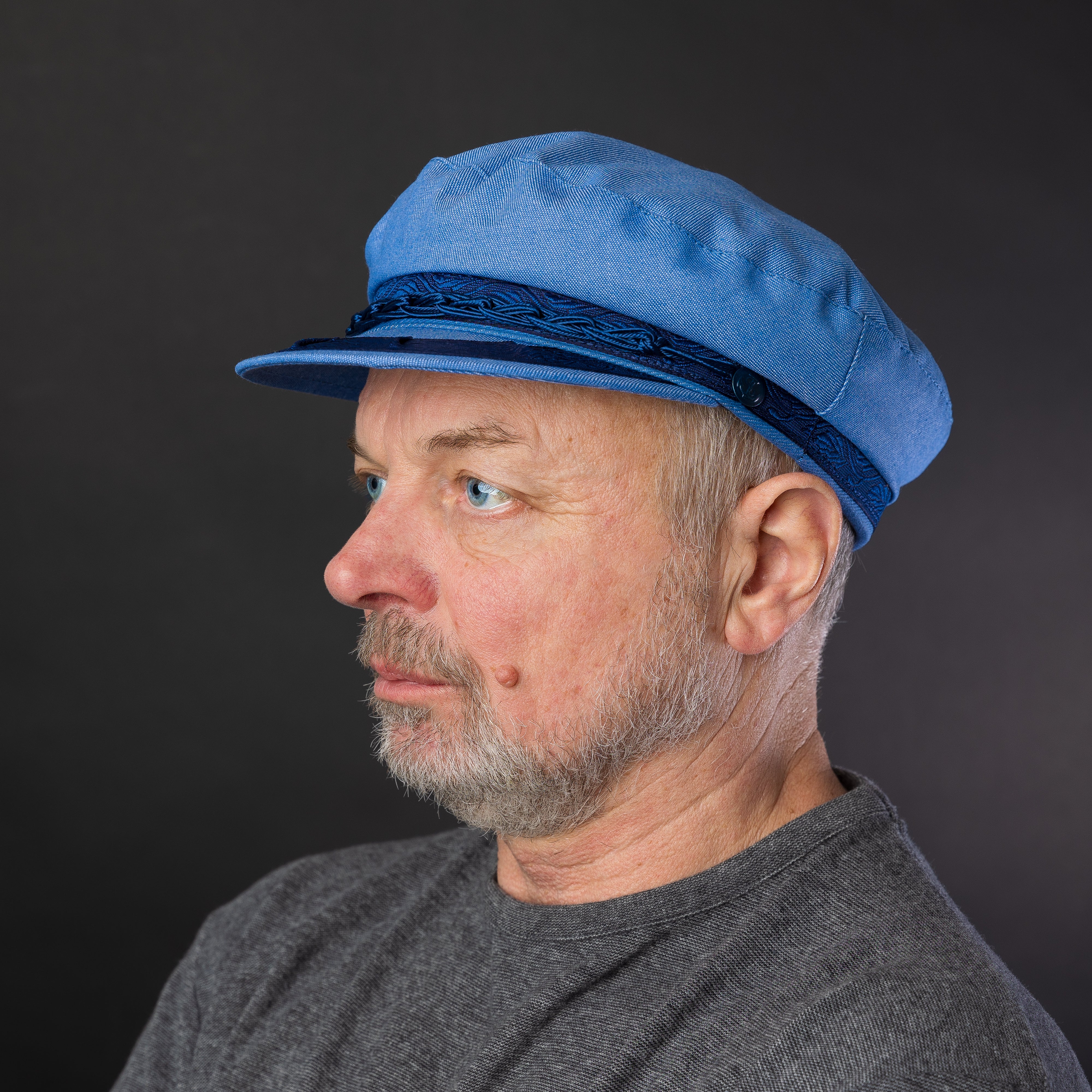 Authentic Greek Fisherman's Cap - Blue Denim - Image 3
