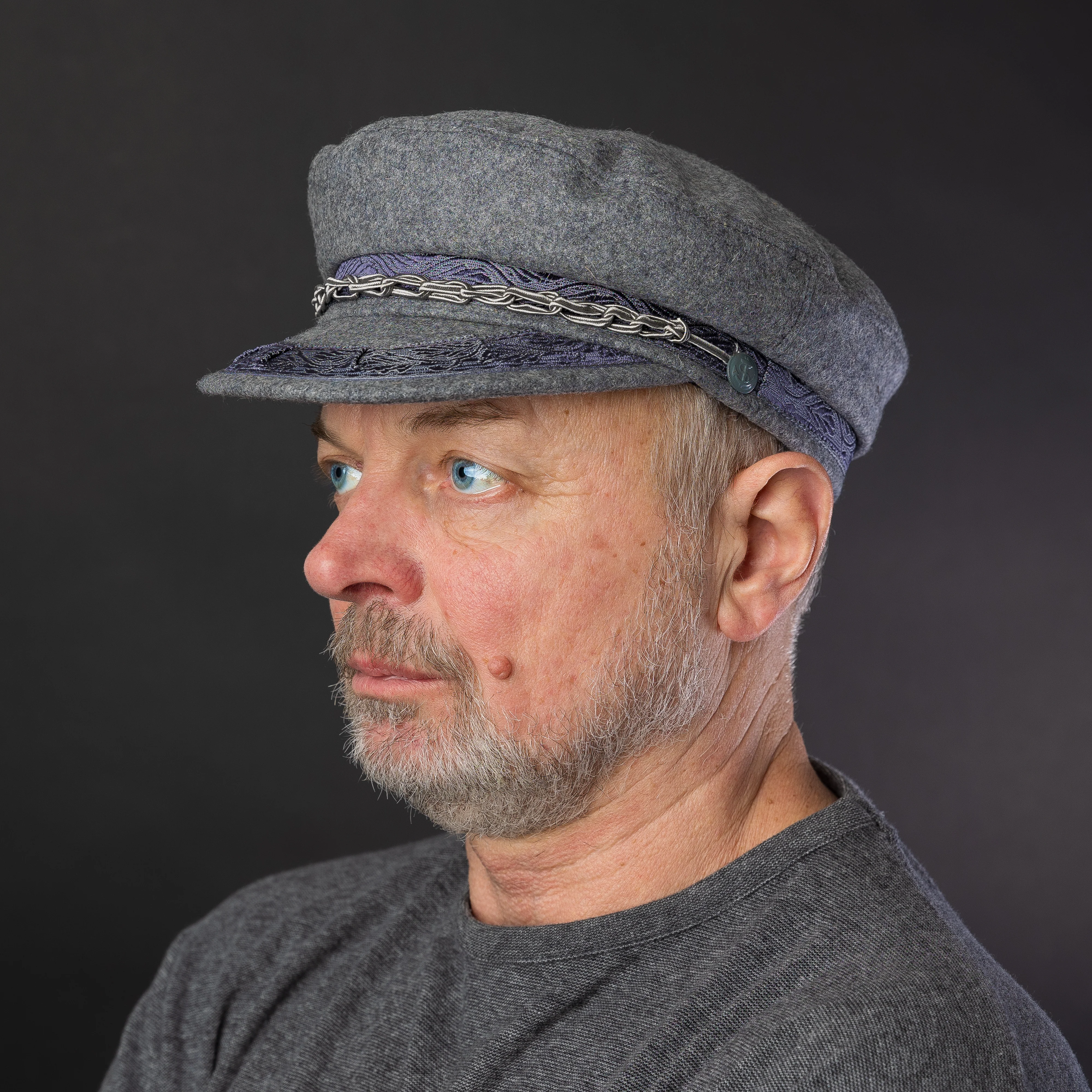 Authentic Greek Fisherman's Cap - Wool - Grey - Image 3
