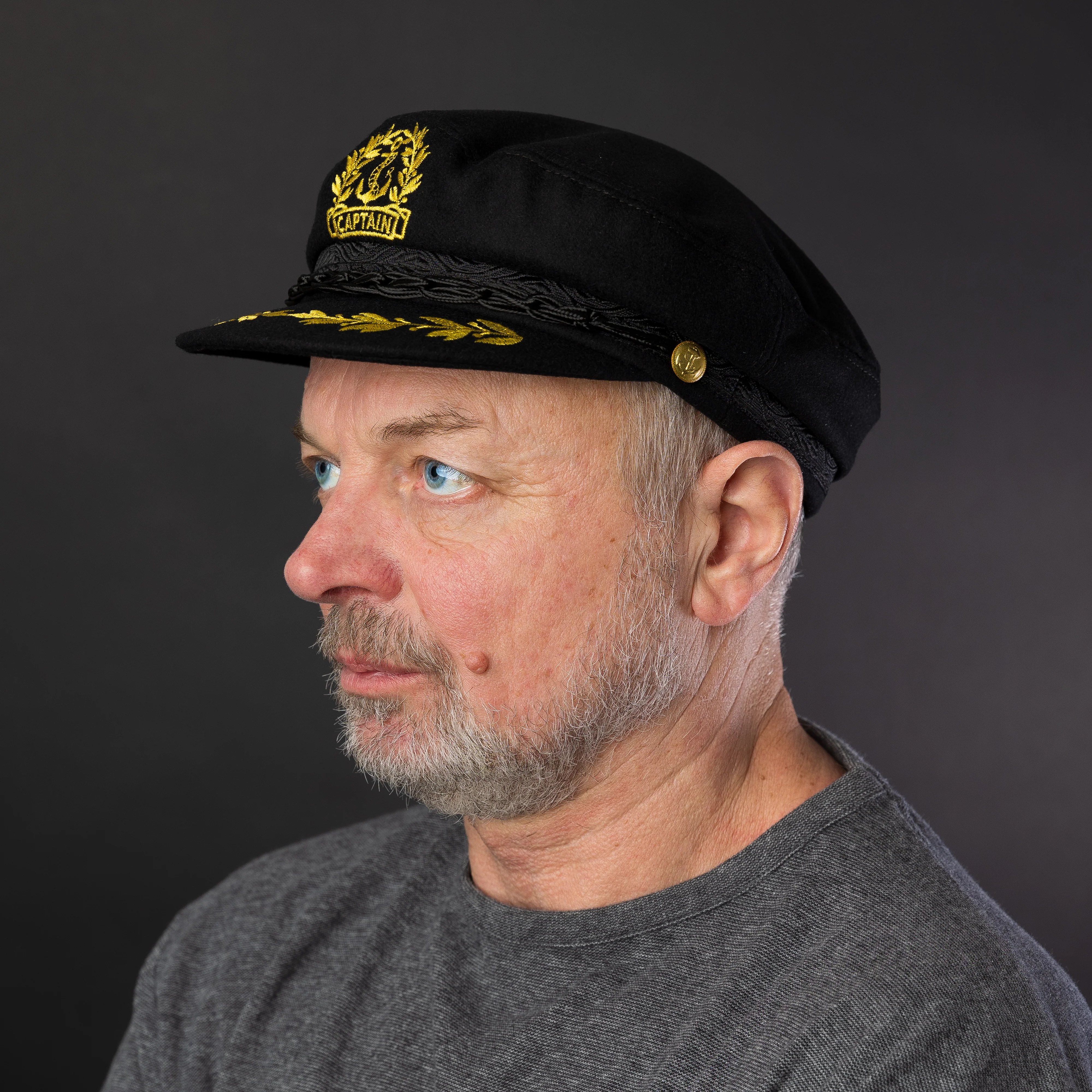 Authentic Greek Captain's Cap - Wool - Black - Image 3