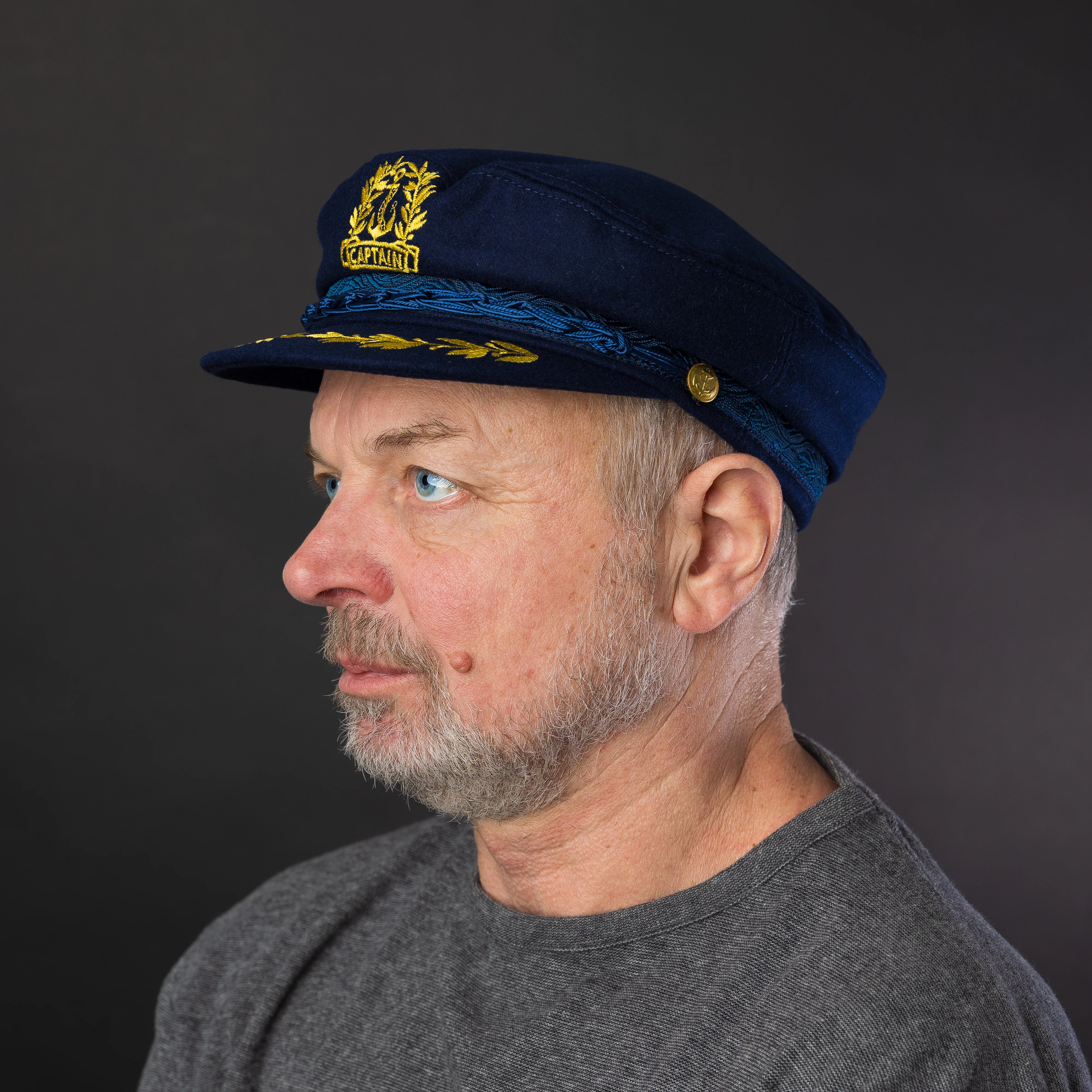 Authentic Greek Captain's Cap - Wool - Navy - Image 3