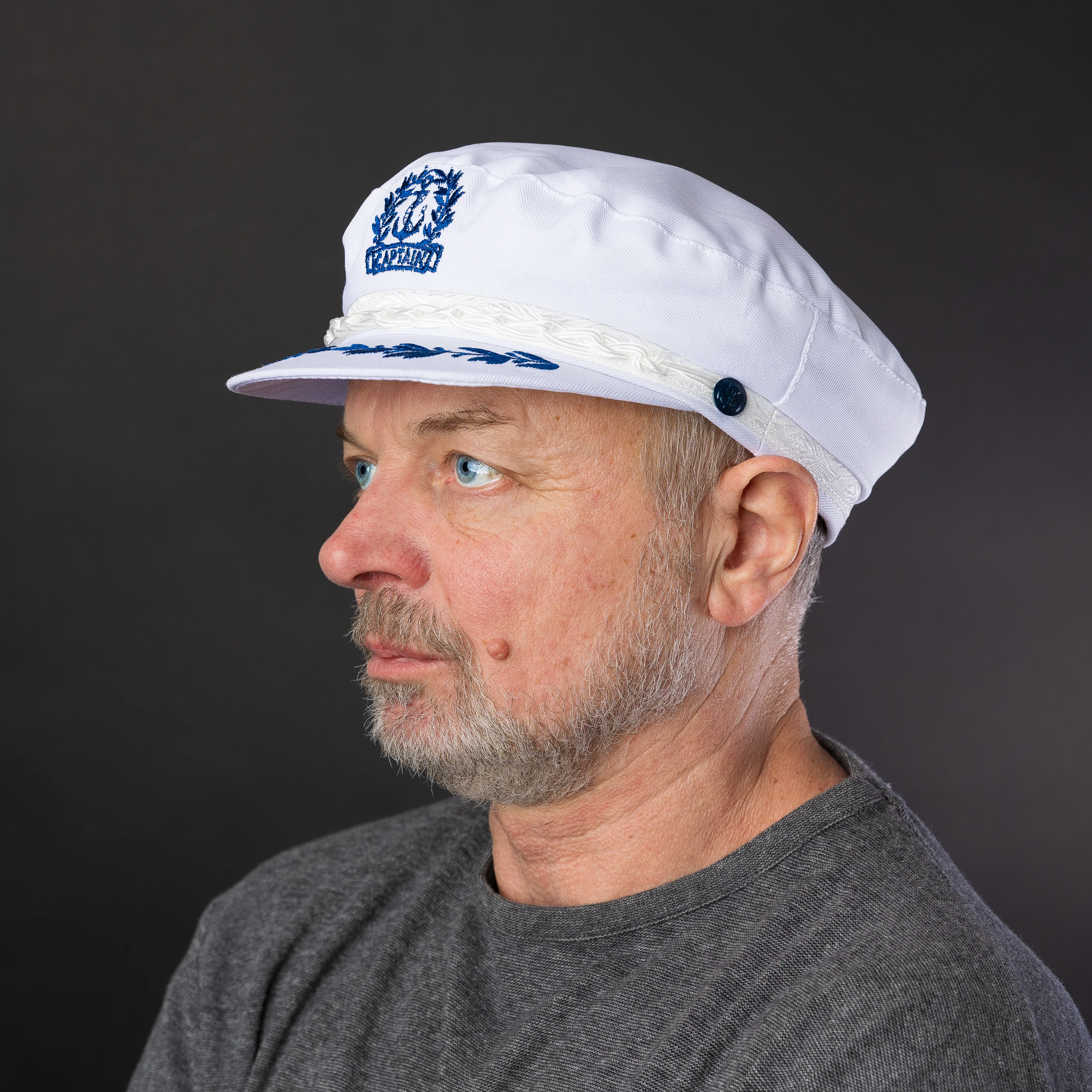 Authentic Greek Captain's Cap - Cotton - White - Image 3