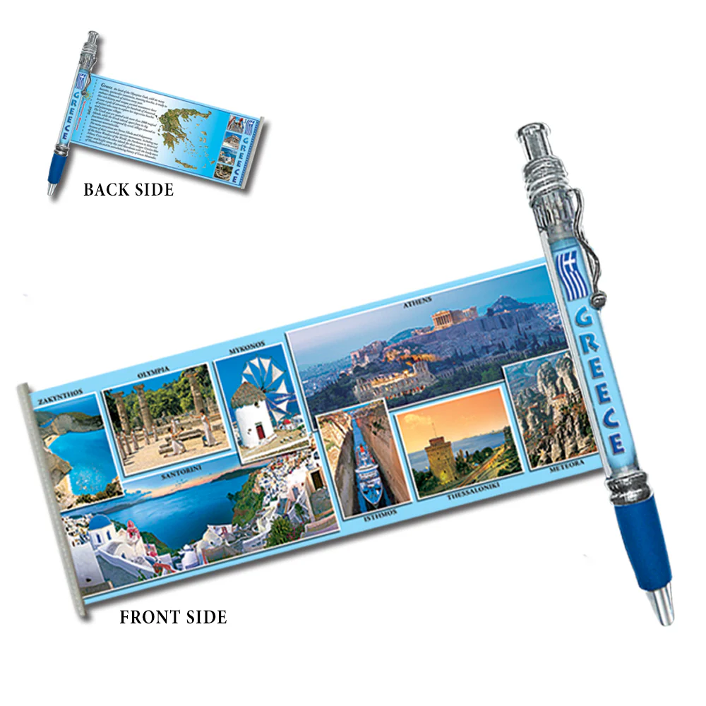 Greek Flag Pen With Pull-out Banner - 1 pen - Image 3