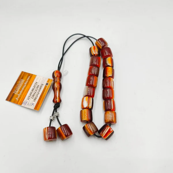 Worry Beads - Resin - Cylindrical Amber