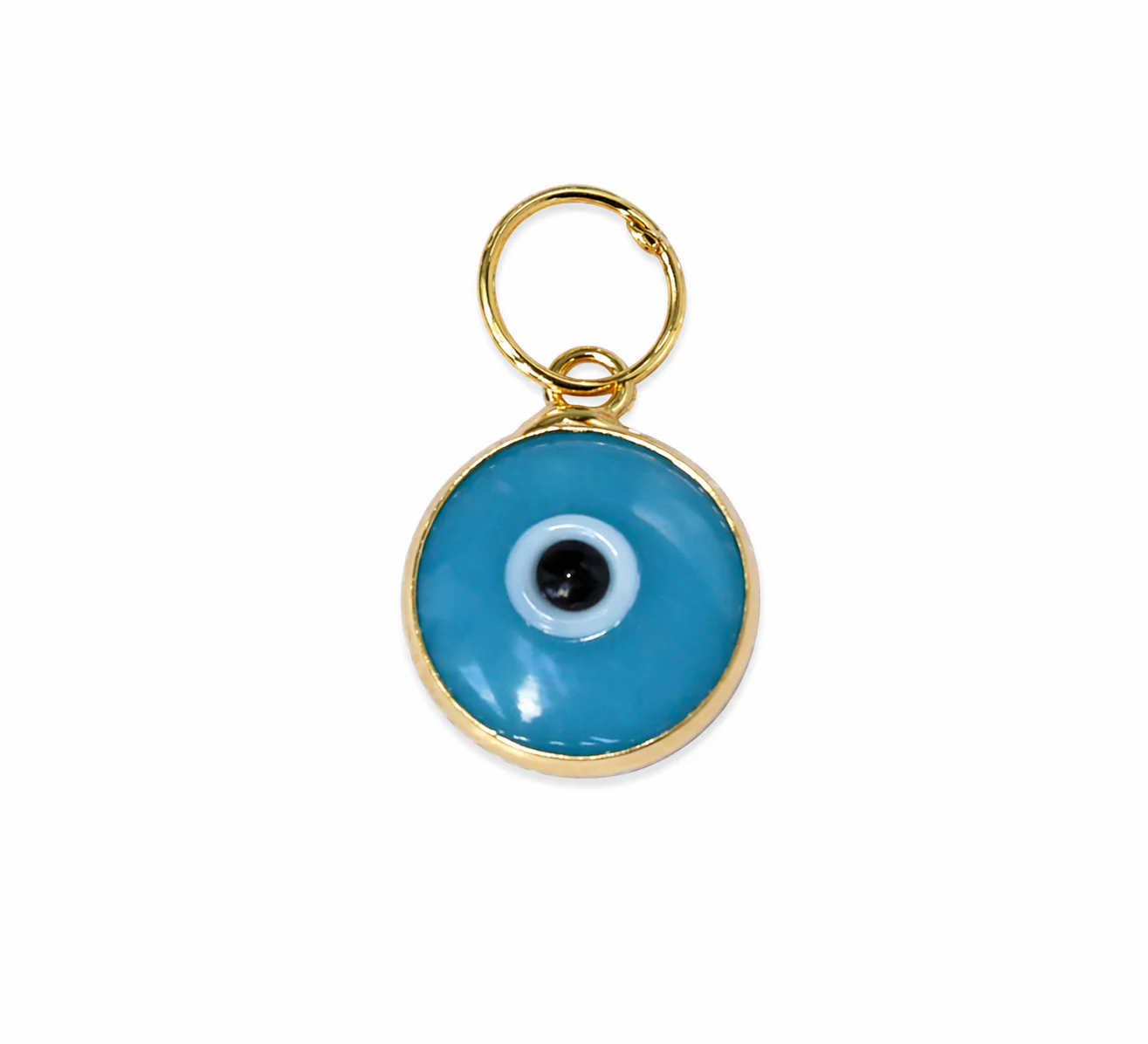 Eye Charm, 0.31'' (8mm), Turquoise with Gold - 1 pc (Copy)