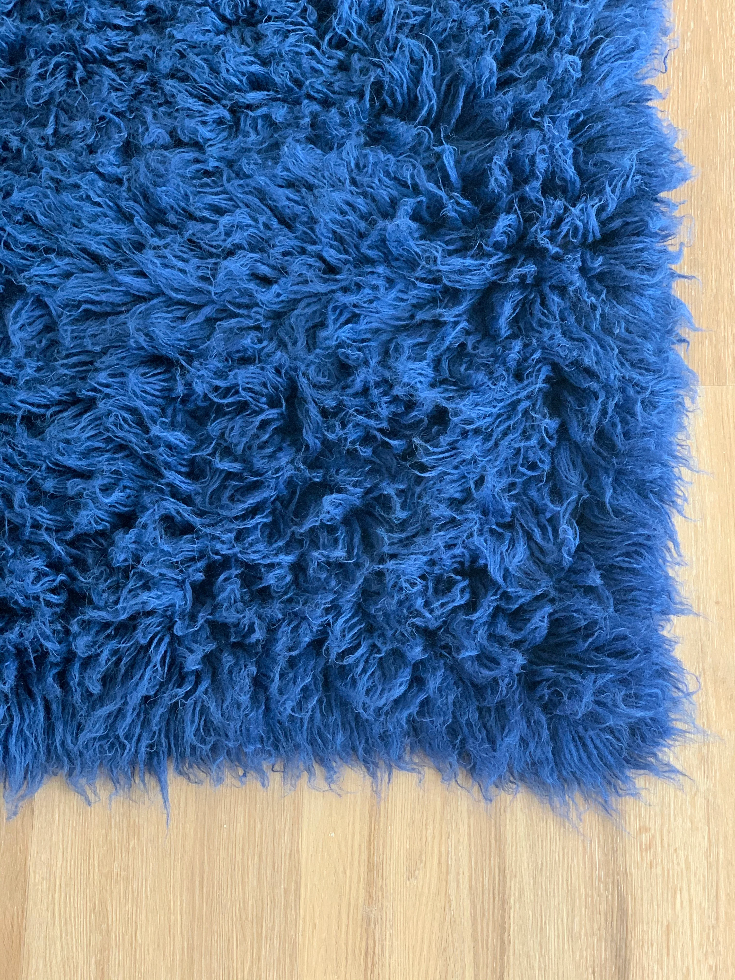 Flokati Rug - Dark Blue - 2000 g/m2 - 3' x 5'