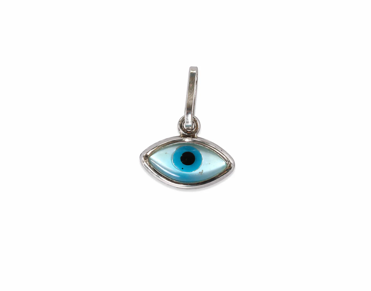 Sterling Silver Transparent Turquoise & Silver Eye Pendant